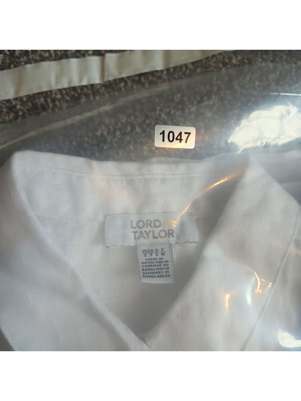 Lord + Taylor White Linen Blend Button-Up Shirt Size Small - Picture 7 of 7